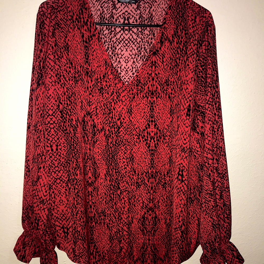 SHEIN- Snake Skin Shirt/ties in front